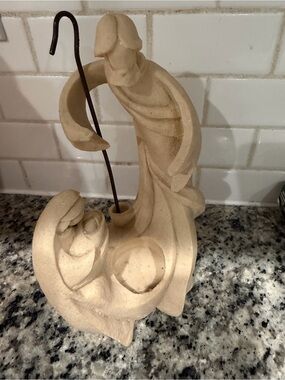 Neutral Stone Finish Nativity Figurine - Home Art